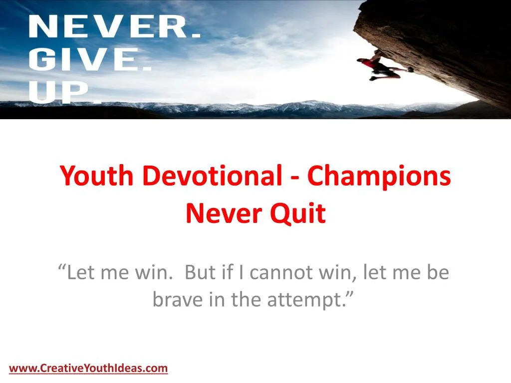 youth devotional champions never quit