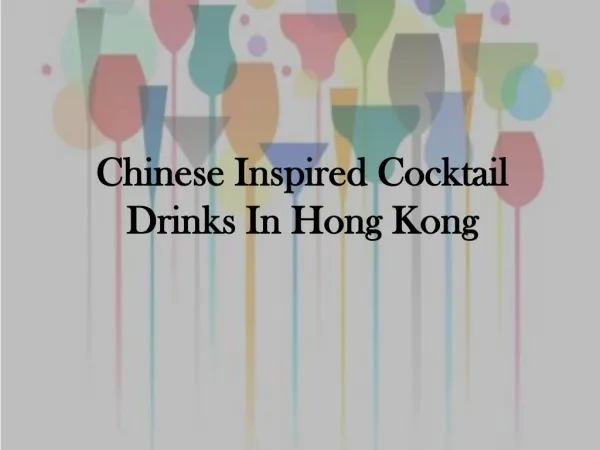 Mott32 Hong Kong Chinese Inspired Cocktails