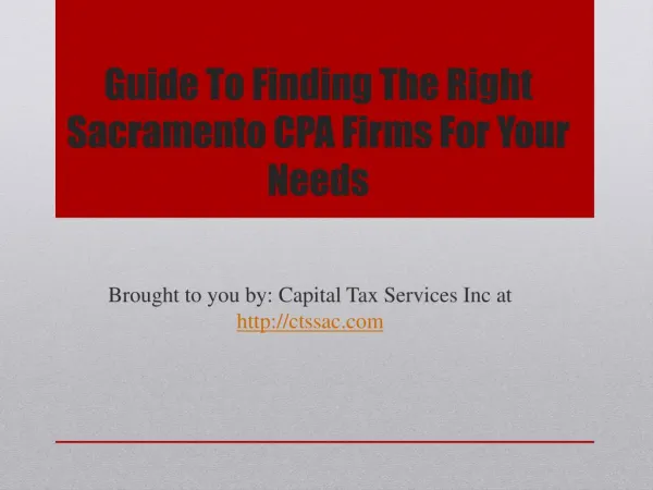 Guide To Finding The Right Sacramento CPA Firms