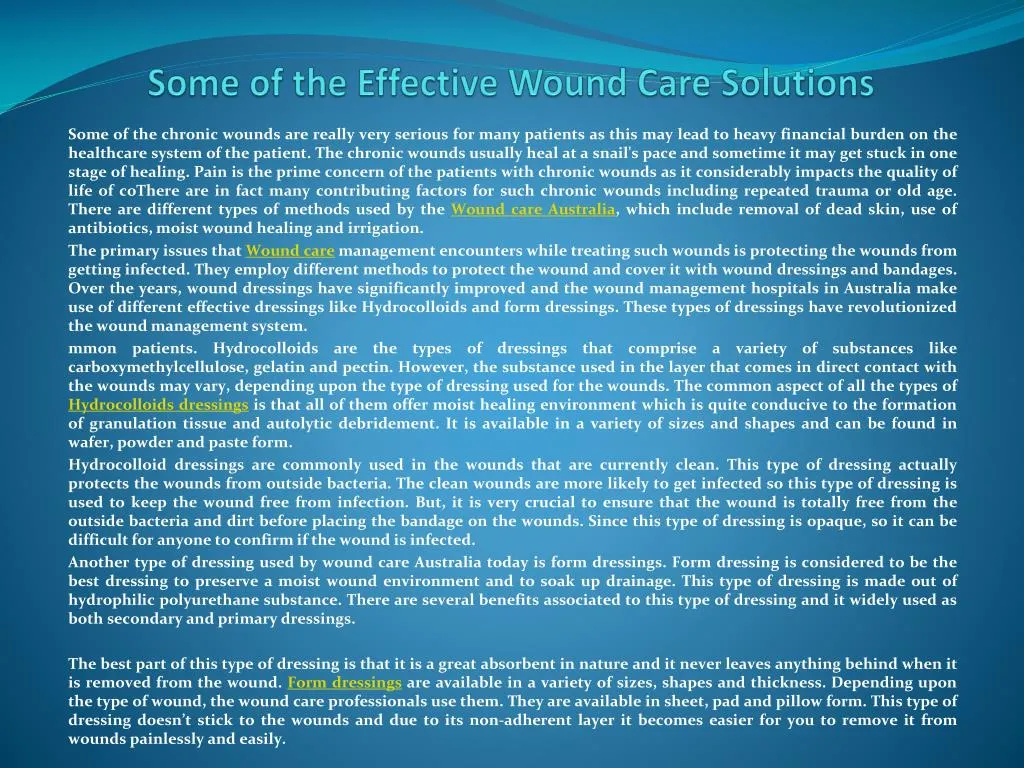 some of the effective wound care solutions