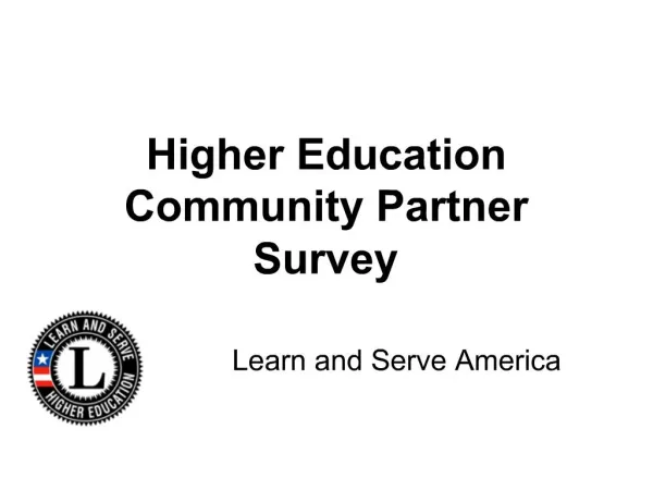 Higher Education Community Partner Survey