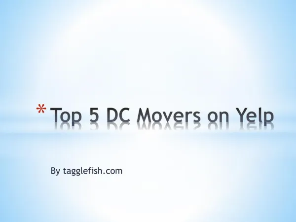 Top 5 DC Movers on Yelp