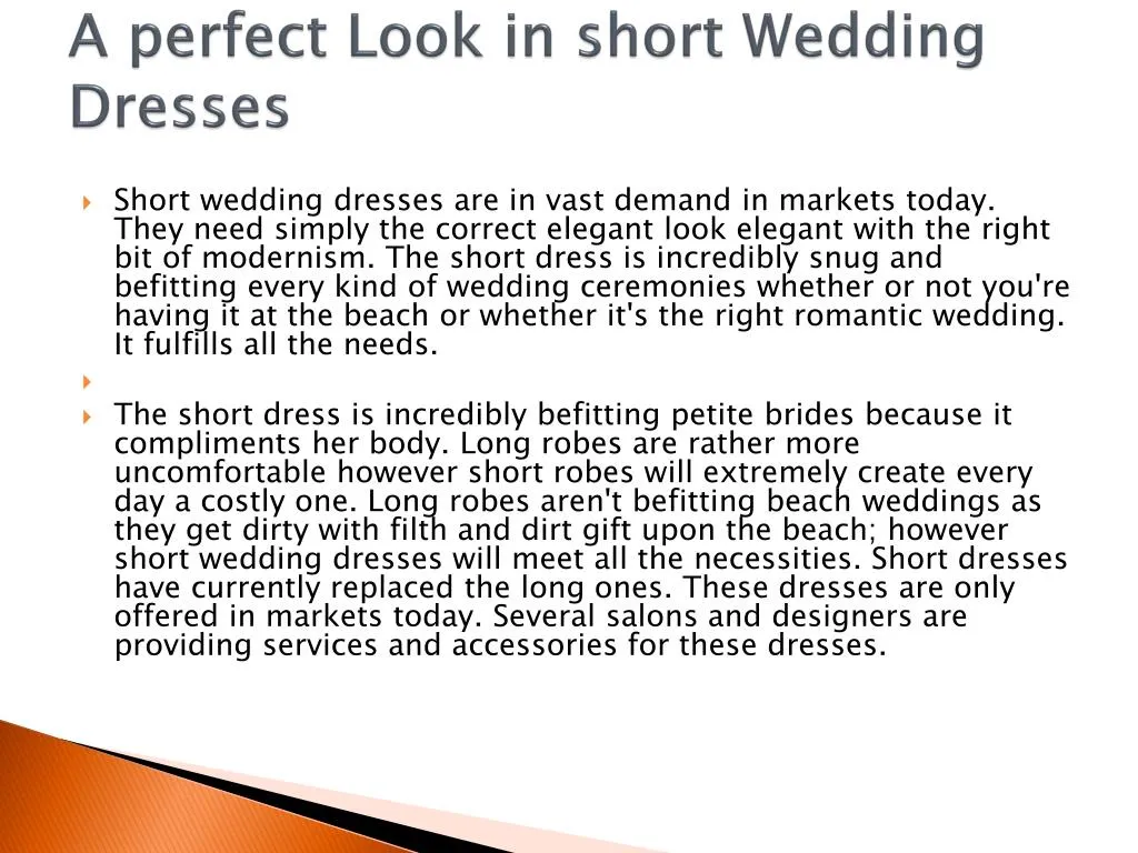 a perfect look in short wedding dresses