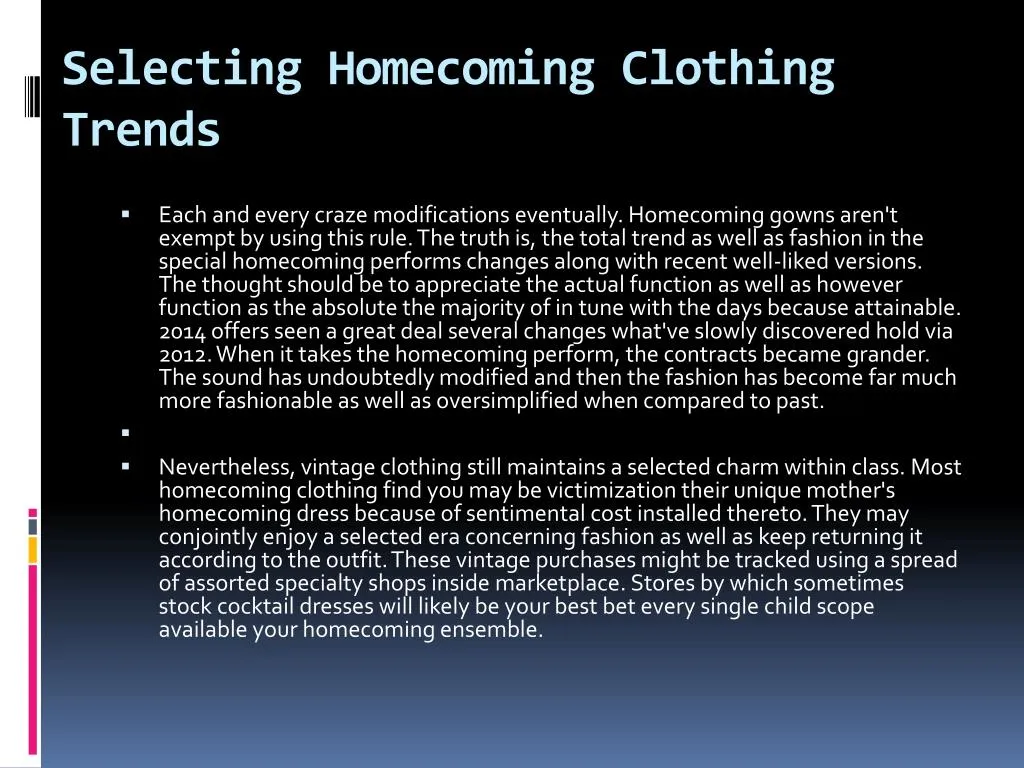 selecting homecoming clothing trends