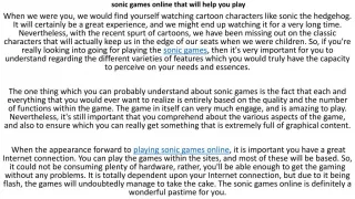 sonic the hedgehog games - slide 1