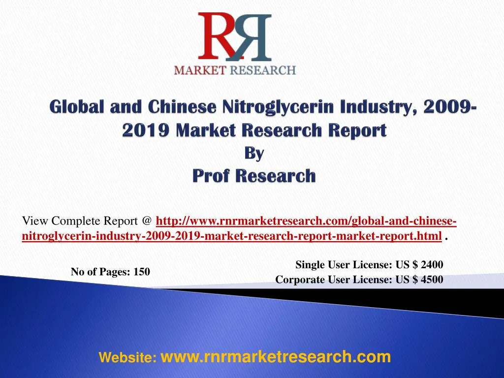 global and chinese nitroglycerin industry 2009 2019 market research report by prof research