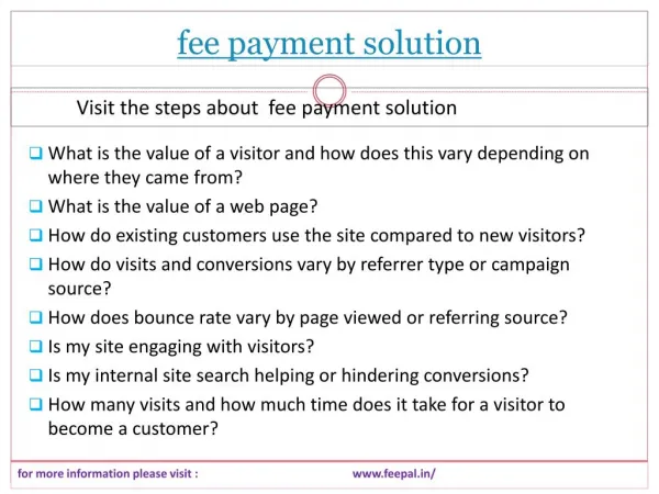 Data available about fee payment solution