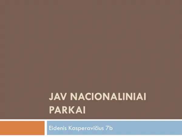 JAV nacionaliniai parkai