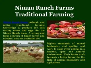 Niman Ranch Farms Traditional Farming - slide 1