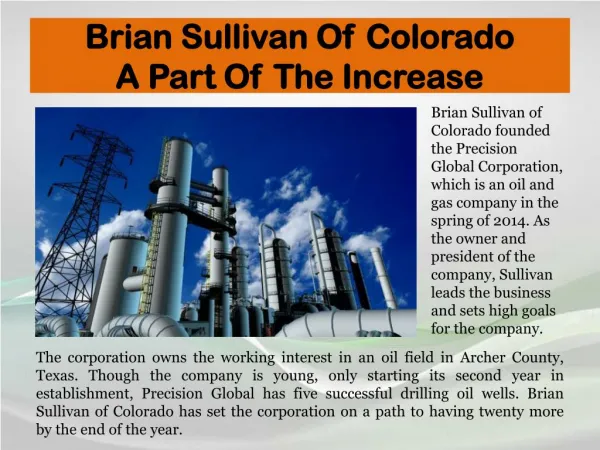 Brian Sullivan Of Colorado - A Part Of The Increase