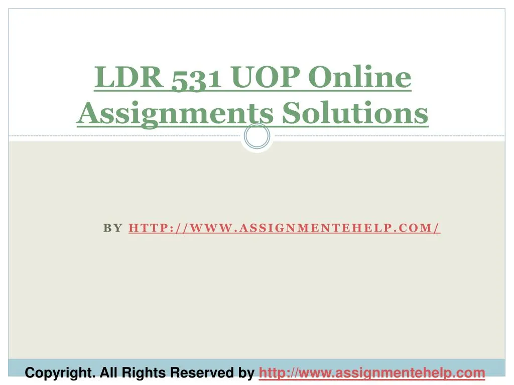 ldr 531 uop online assignments solutions