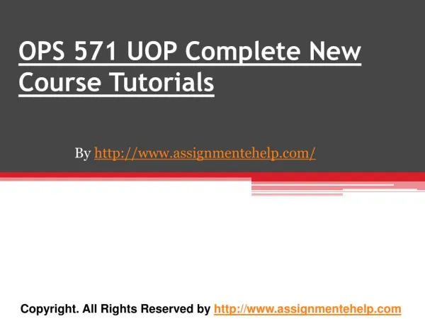 OPS 571 UOP Complete New Course Tutorials