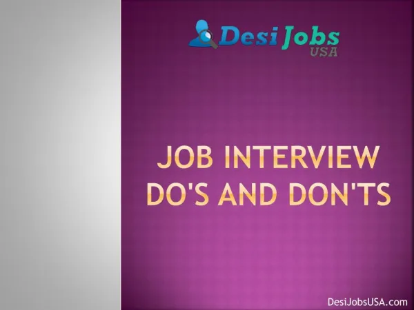 Job Interview Do's and Dont's