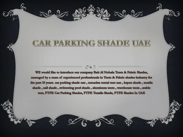 CAR PARKING SHADE UAE