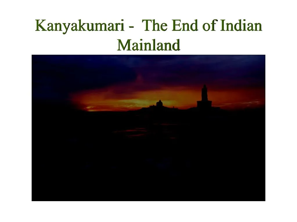 kanyakumari the end of indian mainland