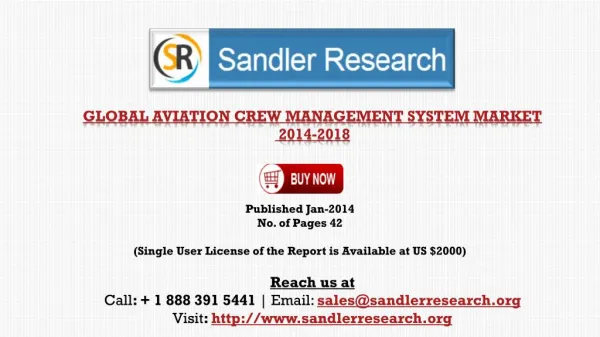 Aviation Crew Management System Market 2018 – Key Vendors Re