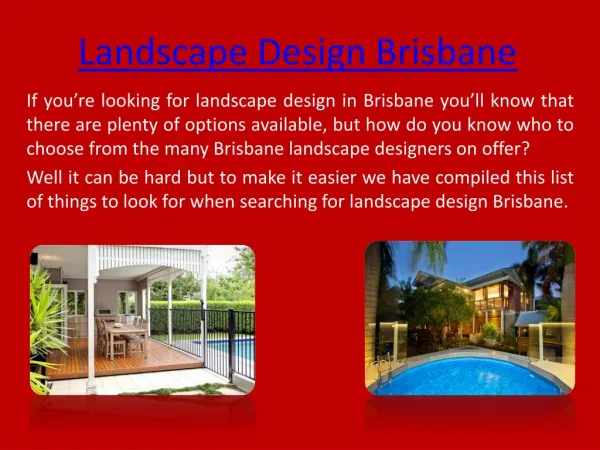 Landscape Design Brisbane