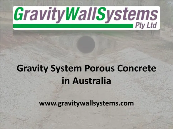 Gravity System Porous Concrete in Australia