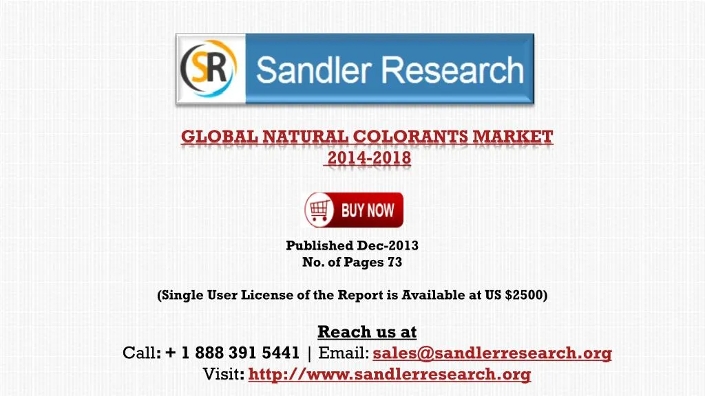 global natural colorants market 2014 2018