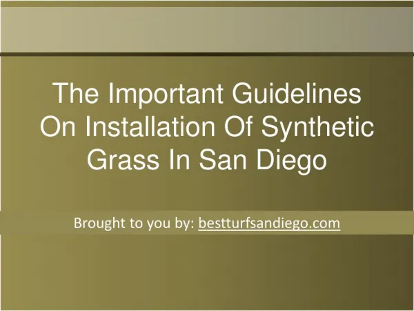 The Important Guidelines On Installation Of Synthetic Grass