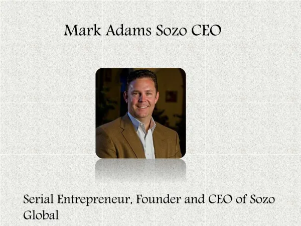 Mark adams sozo Sozo Global - Mark Adams Sozo
