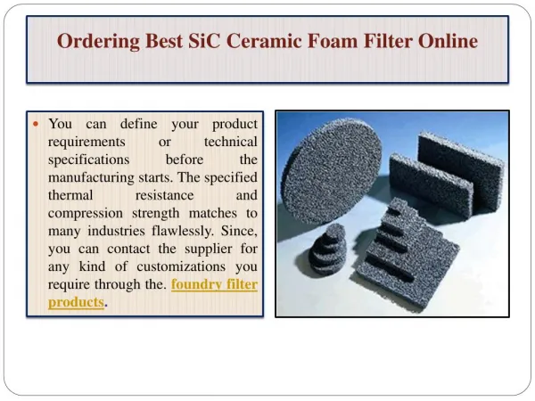 Ordering Best SiC Ceramic Foam Filter Online