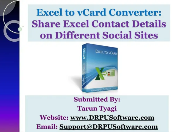 Excel to vCard Converter-Share Excel Contact to Social Sites