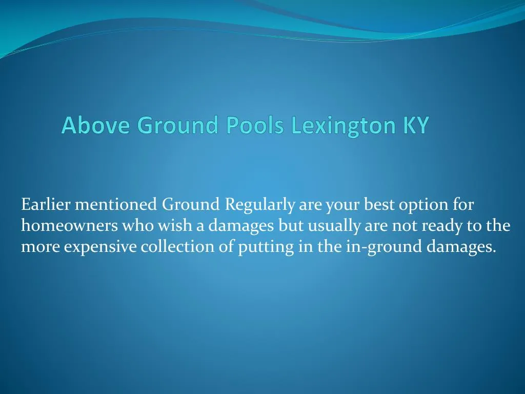 above ground pools lexington ky