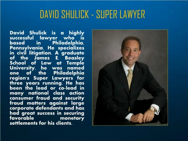 DAVID SHULICK - SUPER LAWYER
