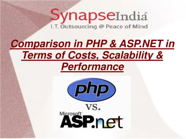 Comparison in PHP & ASP.NET in Terms of Costs, Scalability &