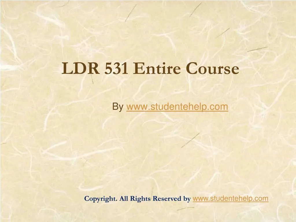 ldr 531 entire course