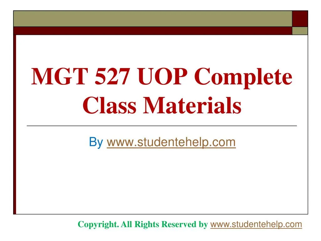 mgt 527 uop complete class materials