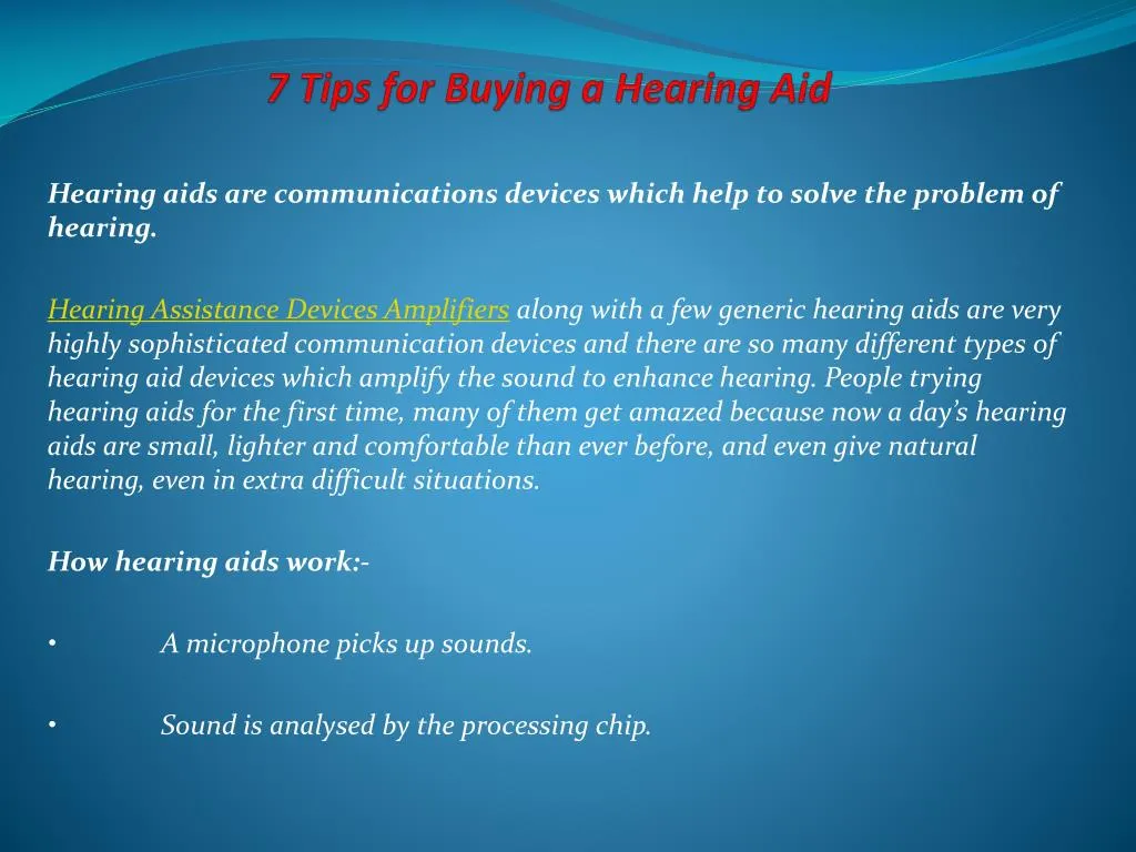 7 tips for buying a hearing aid