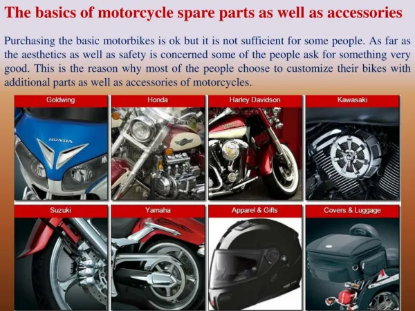 The basics of motorcycle spare parts as well as accessories