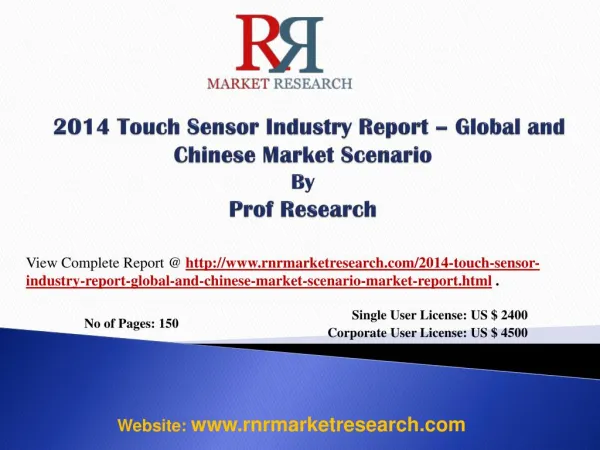 Global and China Touch Sensor Industry 2019 Analysis Report