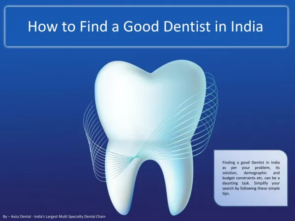 How to Find a Good Dentist in India