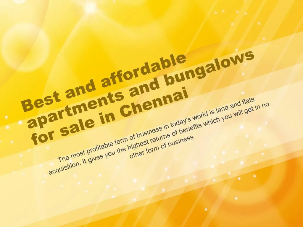 best and affordable apartments and bungalows for sale in chennai
