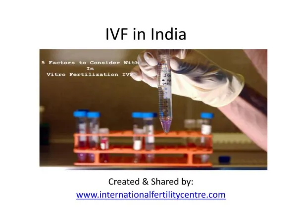 IVF in India- Procedure and Treatment