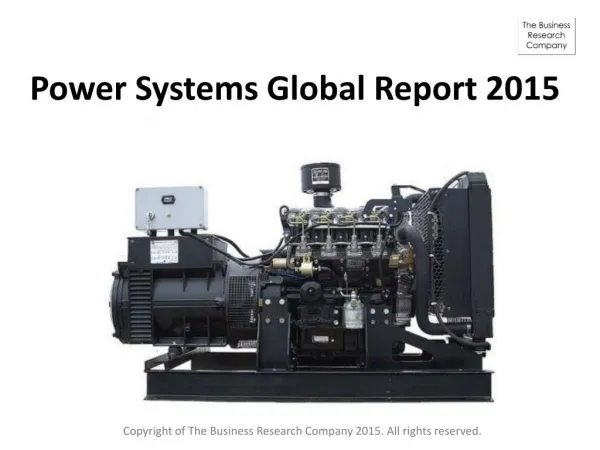 Power Systems Global Report 2015 Released By The Business Re