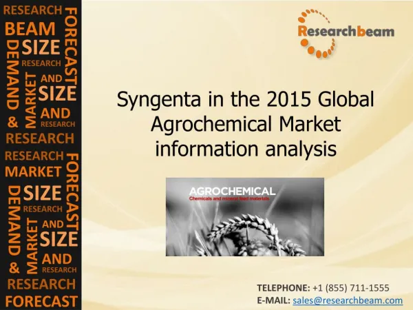 Syngenta in the 2015 Global Agrochemical Market information