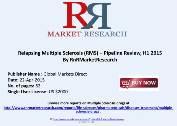 Relapsing Multiple Sclerosis (RMS) Pipeline Review, H1 2015