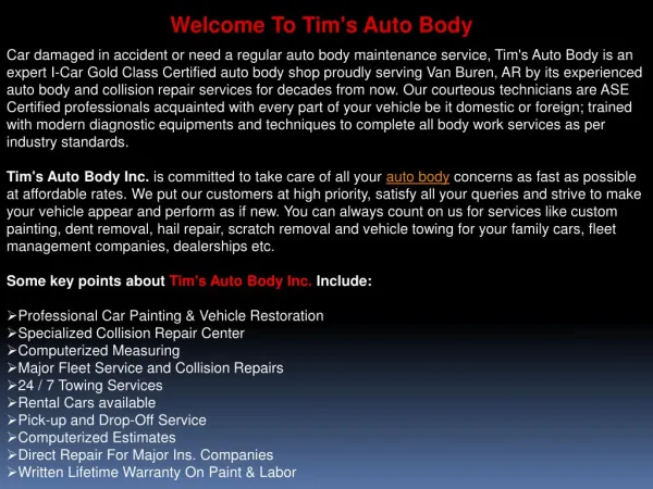 Tims Auto Body