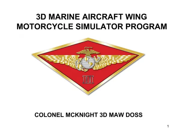 3D MARINE AIRCRAFT WING MOTORCYCLE SIMULATOR PROGRAM
