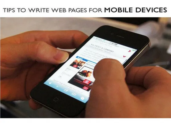 Tips to write web pages for Mobile devices