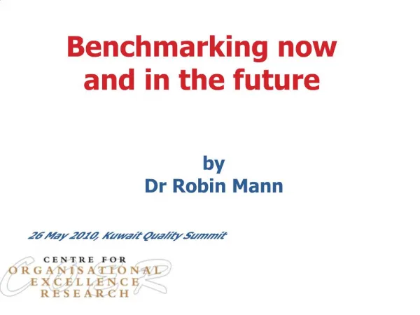 Benchmarking now and in the future