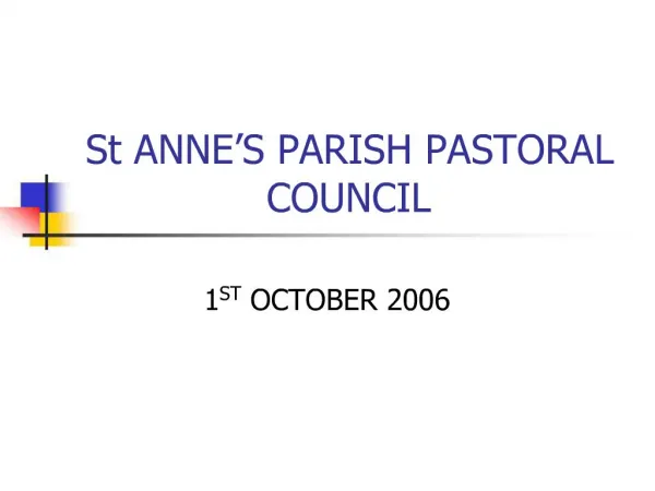 St ANNE S PARISH PASTORAL COUNCIL