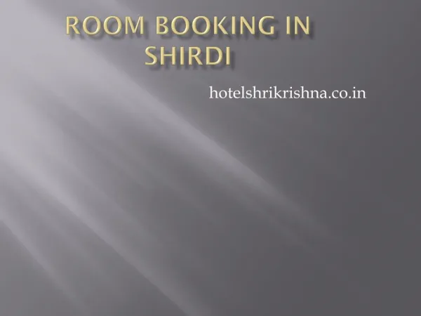 Room Booking in Shirdi