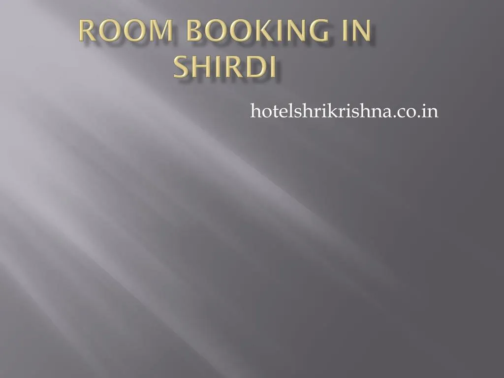 room booking in shirdi
