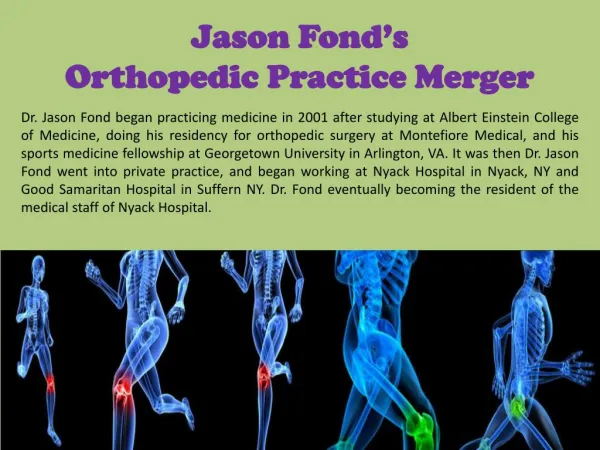 Jason Fond’s_Orthopedic Practice Merger