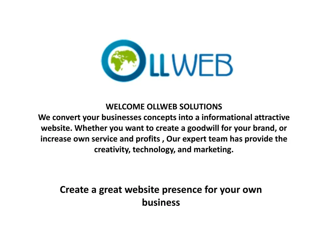create a great website presence for your own business
